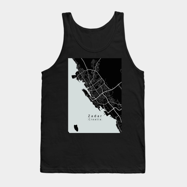 Zadar Coratia City Map dark Tank Top by Robin-Niemczyk